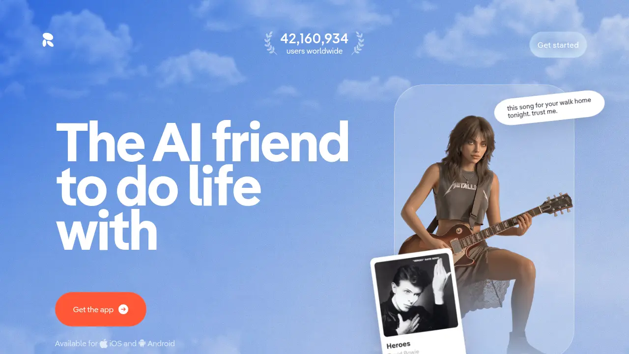 Best AI Girlfriend Apps (2026): Ranked & Reviewed 24 Replika homepage, July 2026 - 'The AI friend to do life with,' 42M+ users worldwide. The framing says 'friend,' and that's the honest positioning.